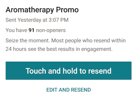 confirmation_button confirmation button MailChimp Touch and hold to resend email campaign