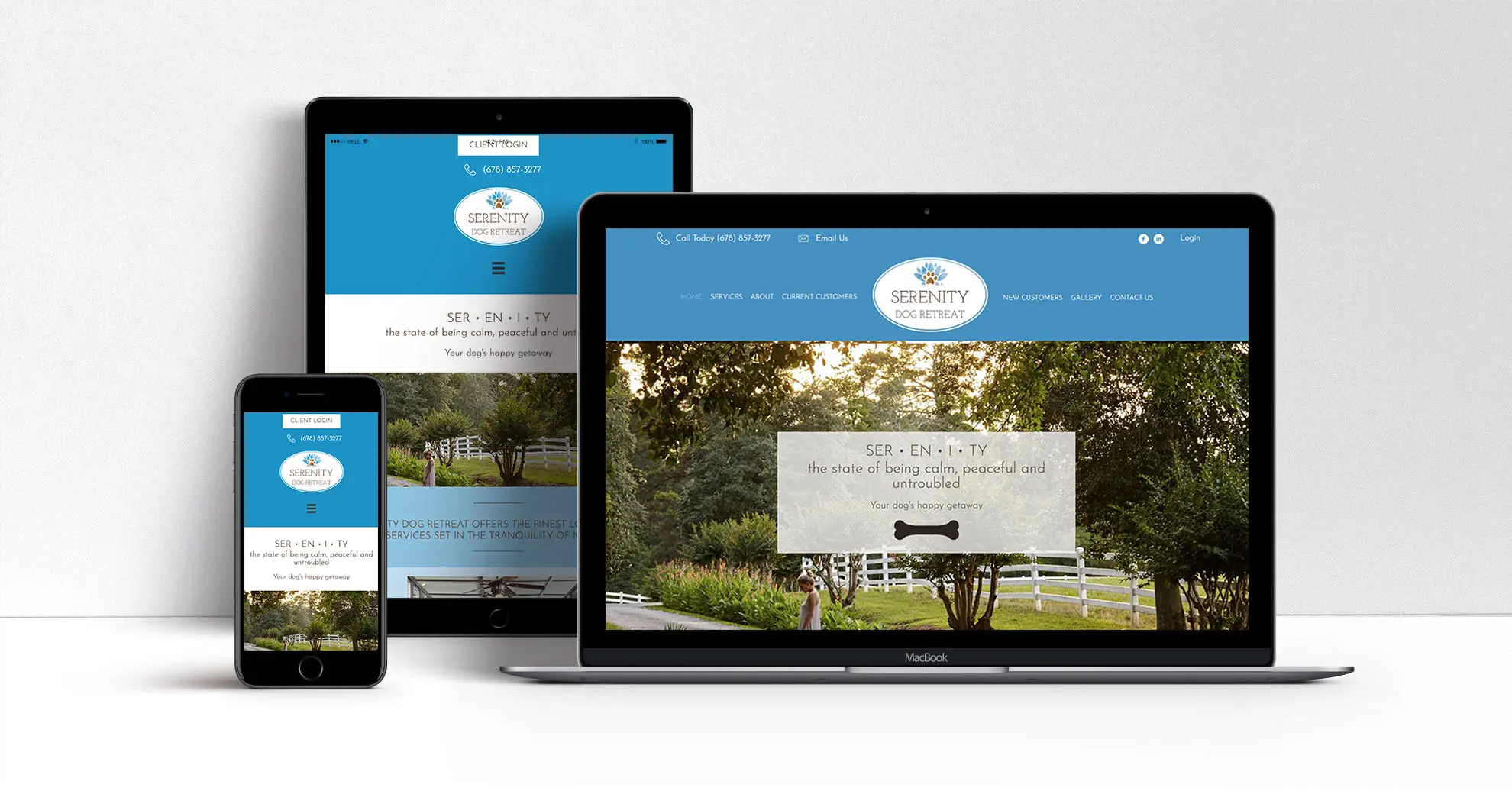 Dog Boarding WordPress Website Design Serenity Dog Retreat Newnan Georgia