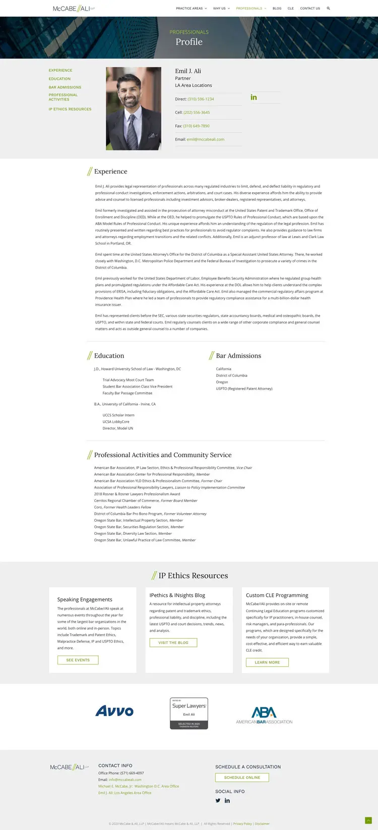 mccabeali.com-profile-1 Law Firm Website Design Profile Page