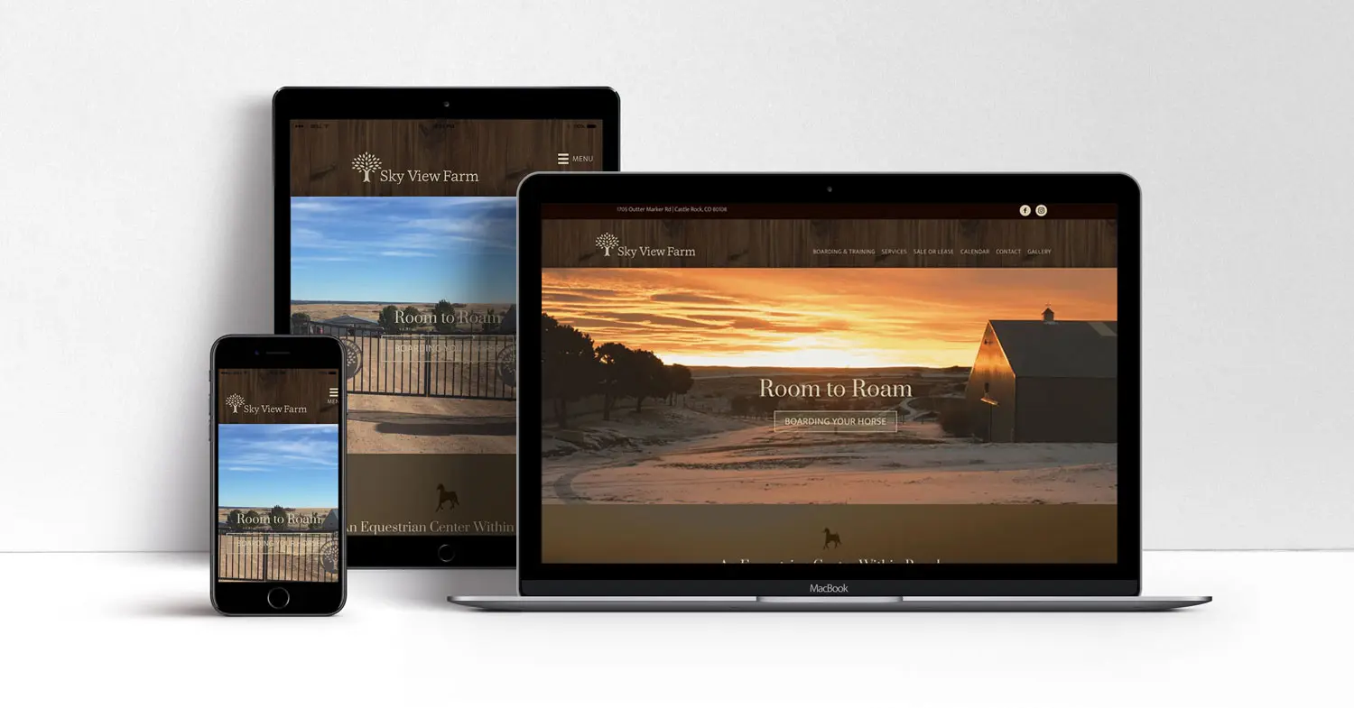 Horse Boarding Website Design Castle Rock Colorado