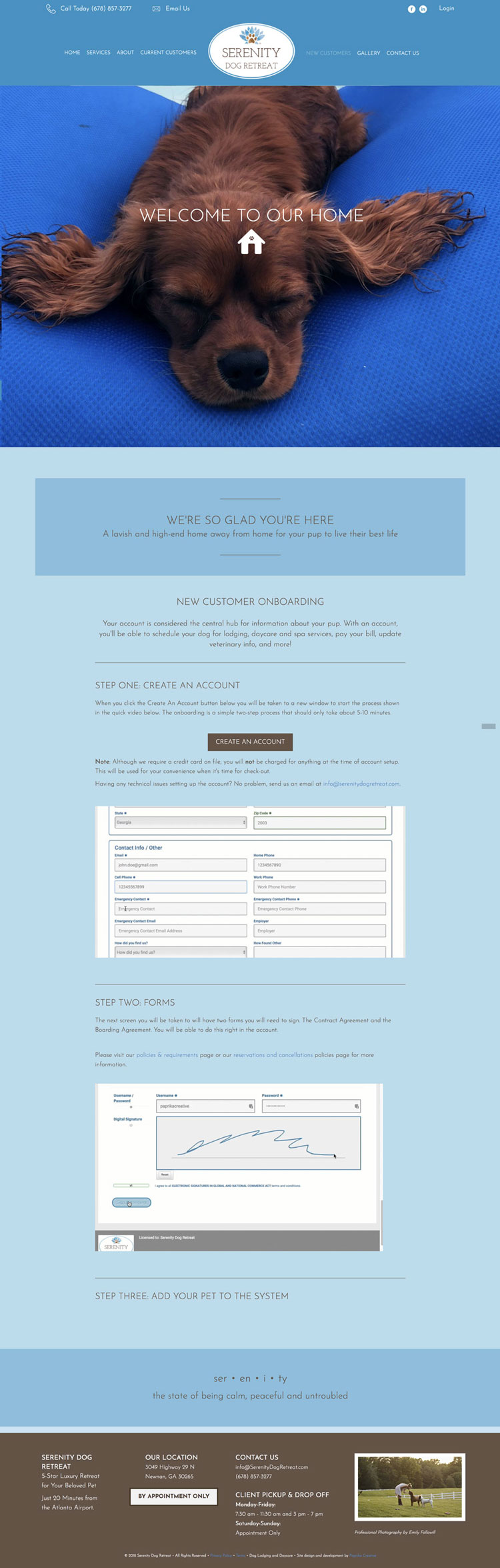 Dog Boarding WordPress Website Design 2020 Interior Page