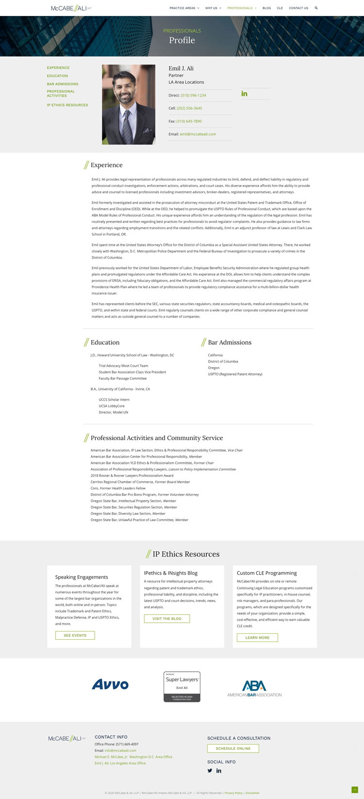 Law Firm Website Design Profile Page