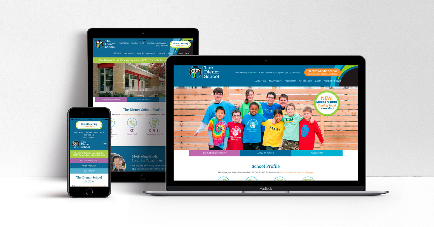 Private School Website Design & Development for The Diener School Maryland