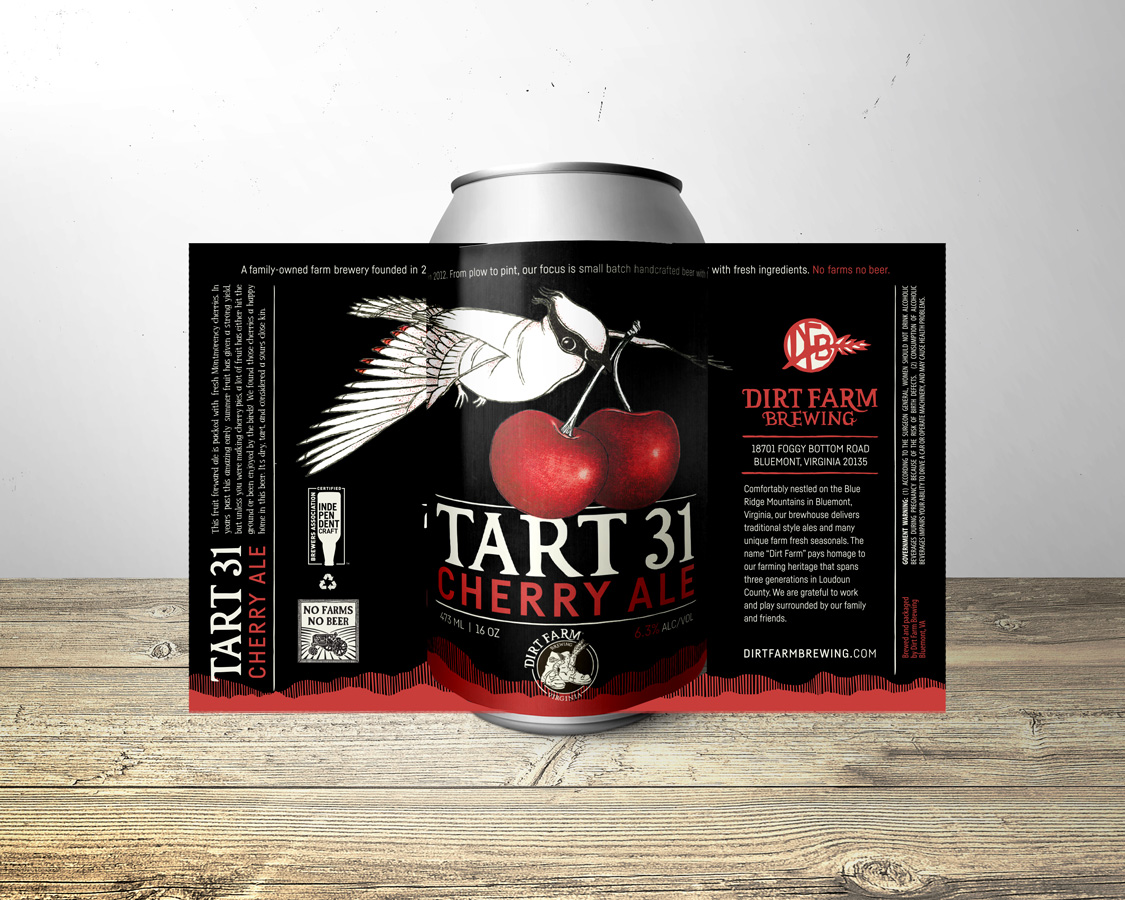 Dirt Farm Brewing Beer Label for Tart 31 Cherry Ale