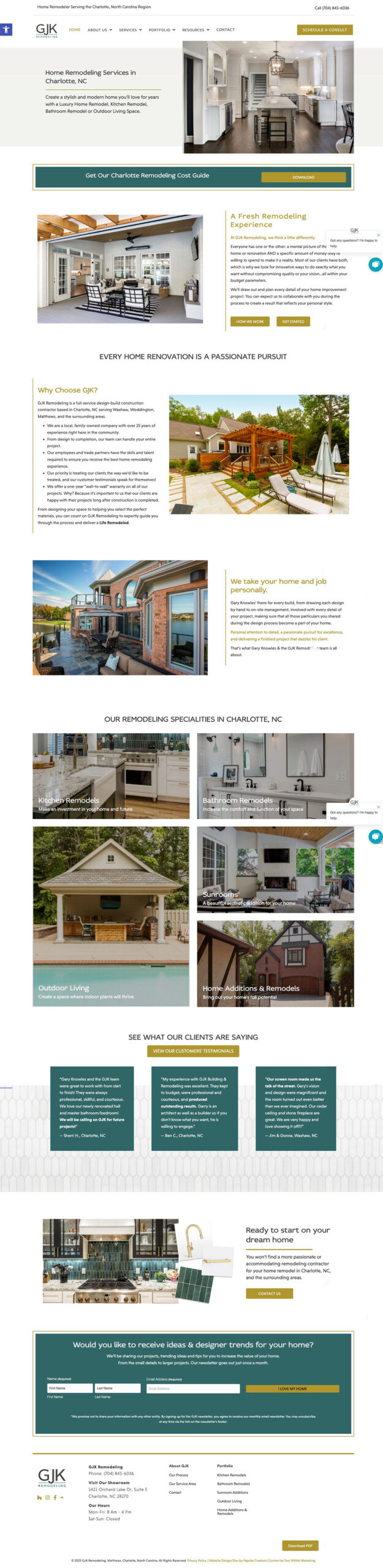 Home Remodeling Service Website Design