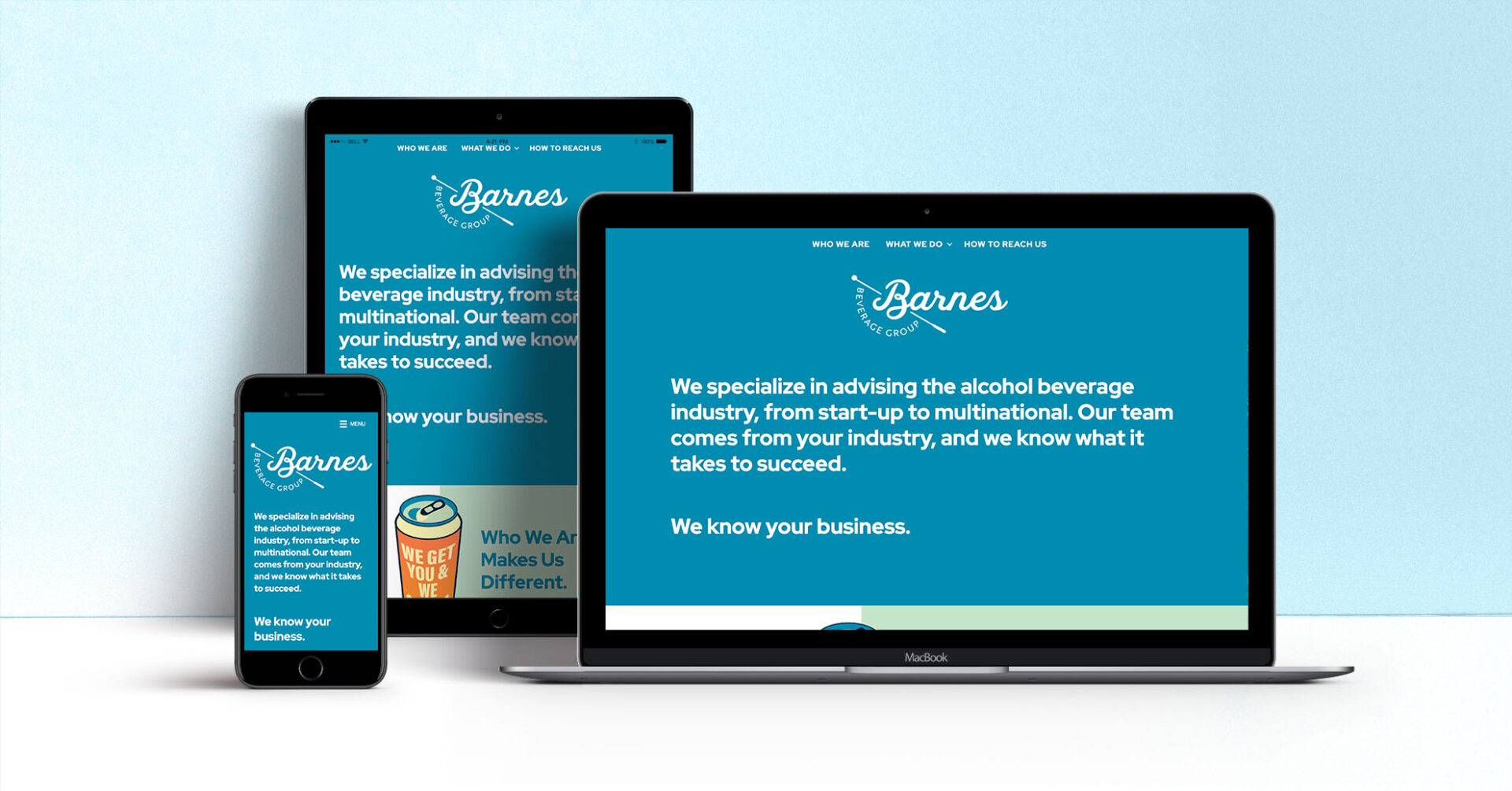 Barnes Beverage Group responsive website design for law firm
